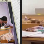 Nam sinh và cô giáo tình tứ trên lớp học